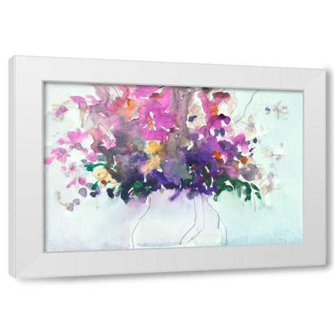 Floral in Pitcher I White Modern Wood Framed Art Print by Dixon, Samuel