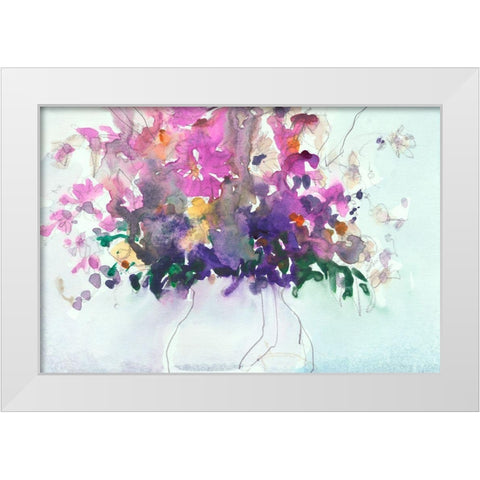 Floral in Pitcher I White Modern Wood Framed Art Print by Dixon, Samuel