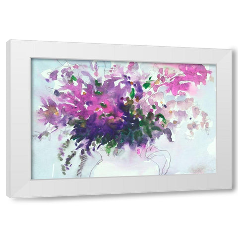 Floral in Pitcher II White Modern Wood Framed Art Print by Dixon, Samuel