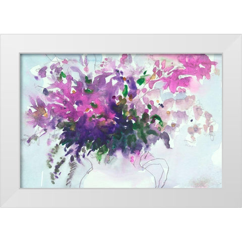 Floral in Pitcher II White Modern Wood Framed Art Print by Dixon, Samuel