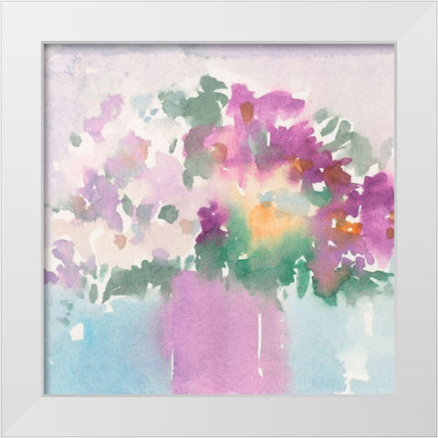 Floral Gathering I White Modern Wood Framed Art Print by Dixon, Samuel
