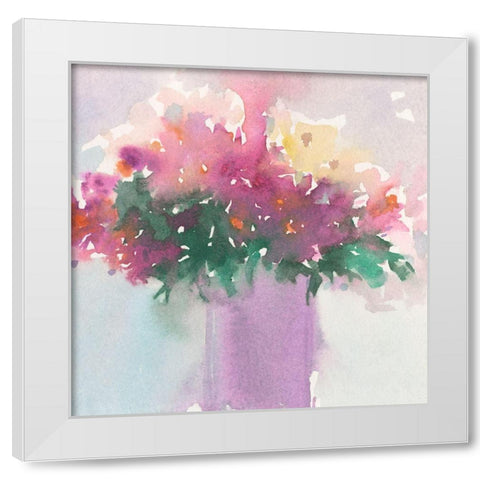 Floral Gathering II White Modern Wood Framed Art Print by Dixon, Samuel