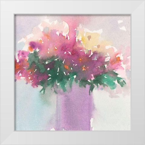 Floral Gathering II White Modern Wood Framed Art Print by Dixon, Samuel