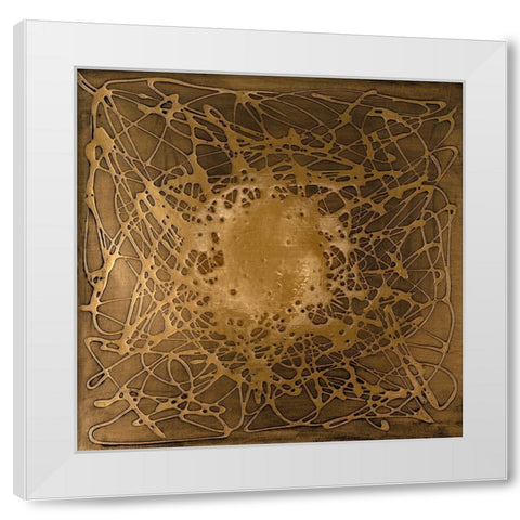 Neuron in Gold White Modern Wood Framed Art Print by Willett, Michael