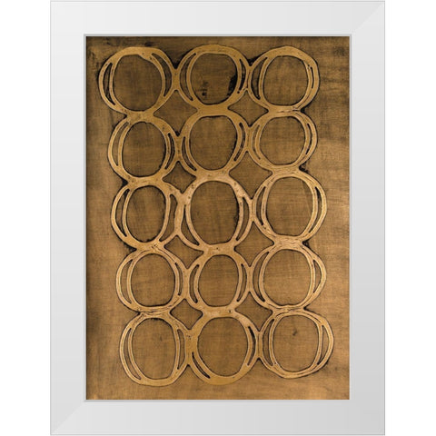 Concentric Metallic in Gold White Modern Wood Framed Art Print by Willett, Michael