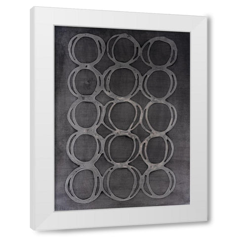 Concentric Metallic in Gunmetal White Modern Wood Framed Art Print by Willett, Michael