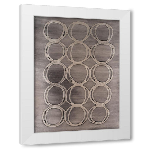 Concentric Metallic in Aged Silver White Modern Wood Framed Art Print by Willett, Michael