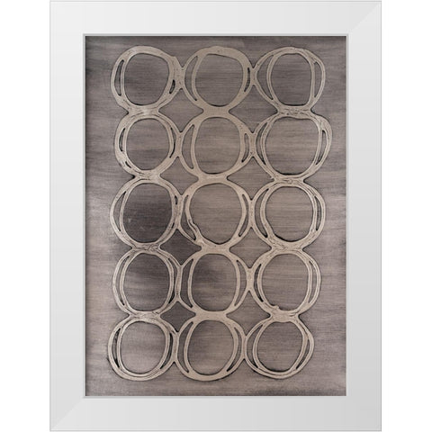 Concentric Metallic in Aged Silver White Modern Wood Framed Art Print by Willett, Michael