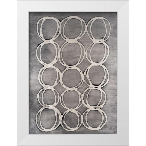 Concentric Metallic in Pearl White White Modern Wood Framed Art Print by Willett, Michael