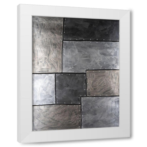 Steel Plates I White Modern Wood Framed Art Print by Willett, Michael