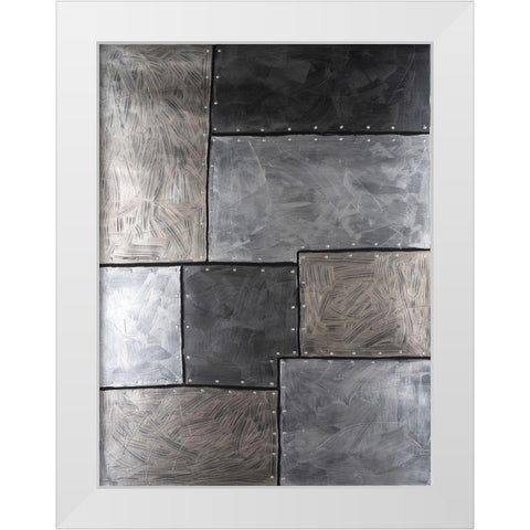 Steel Plates I White Modern Wood Framed Art Print by Willett, Michael