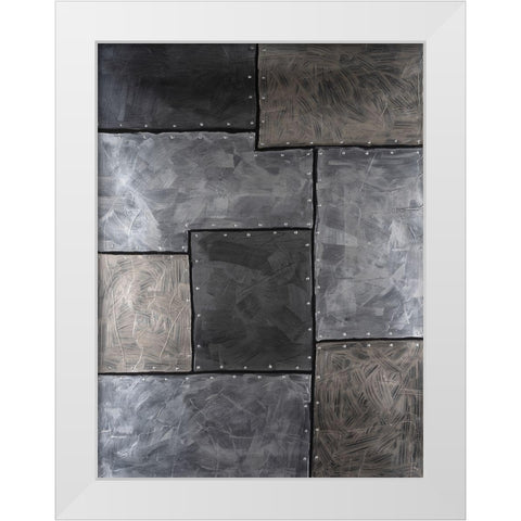 Steel Plates II White Modern Wood Framed Art Print by Willett, Michael