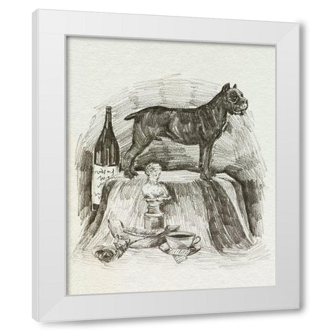 A Gentleman I White Modern Wood Framed Art Print by Wang, Melissa