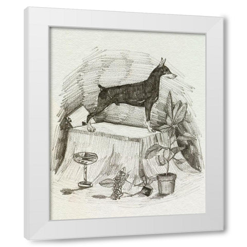 A Gentleman III White Modern Wood Framed Art Print by Wang, Melissa