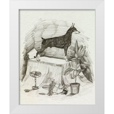 A Gentleman III White Modern Wood Framed Art Print by Wang, Melissa