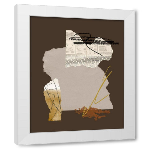 Paper Collage I White Modern Wood Framed Art Print by Wang, Melissa