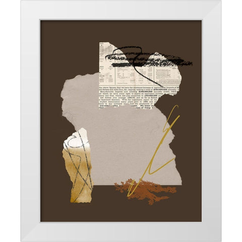 Paper Collage I White Modern Wood Framed Art Print by Wang, Melissa