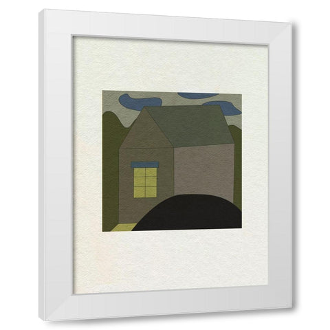 Mountain Houses I White Modern Wood Framed Art Print by Wang, Melissa