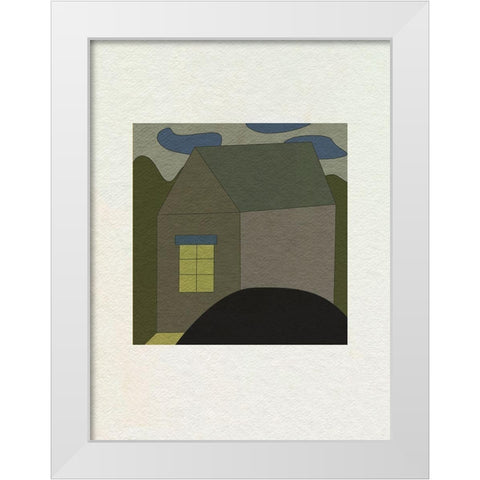 Mountain Houses I White Modern Wood Framed Art Print by Wang, Melissa