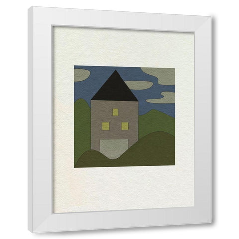 Mountain Houses II White Modern Wood Framed Art Print by Wang, Melissa