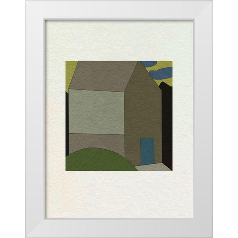 Mountain Houses III White Modern Wood Framed Art Print by Wang, Melissa