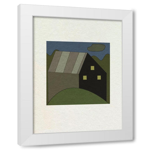 Mountain Houses V White Modern Wood Framed Art Print by Wang, Melissa