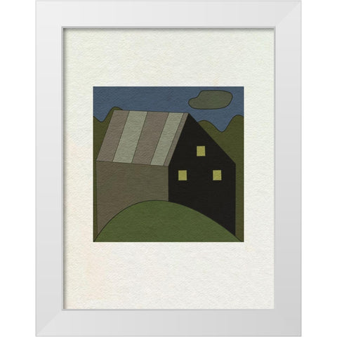 Mountain Houses V White Modern Wood Framed Art Print by Wang, Melissa
