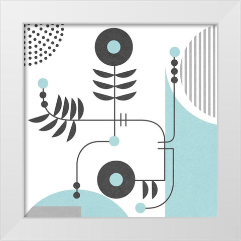 Disco I White Modern Wood Framed Art Print by Wang, Melissa