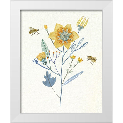 Honey Bees II White Modern Wood Framed Art Print by Wang, Melissa