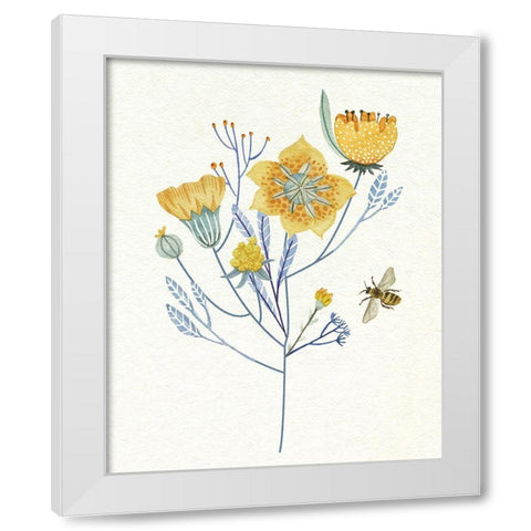 Honey Bees VI White Modern Wood Framed Art Print by Wang, Melissa