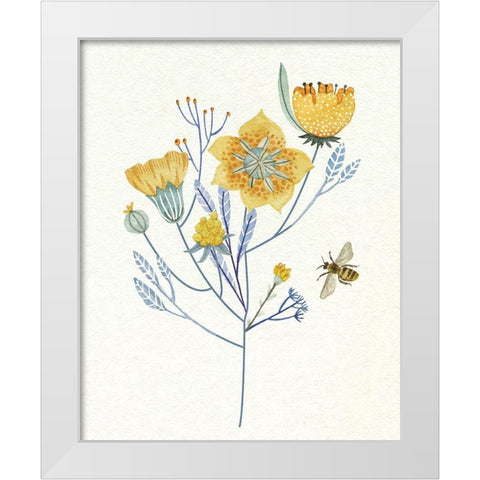 Honey Bees VI White Modern Wood Framed Art Print by Wang, Melissa