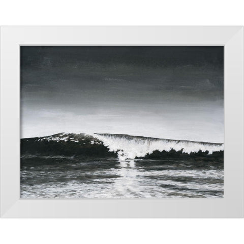 Black And White Waves I White Modern Wood Framed Art Print by Willett, Michael