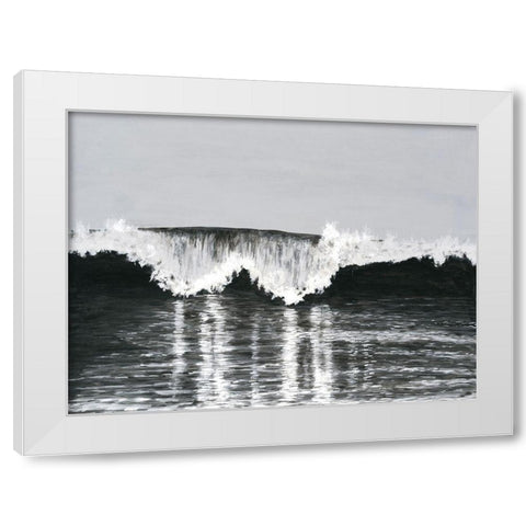 Black And White Waves II White Modern Wood Framed Art Print by Willett, Michael
