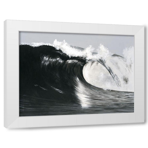 Black And White Waves III White Modern Wood Framed Art Print by Willett, Michael