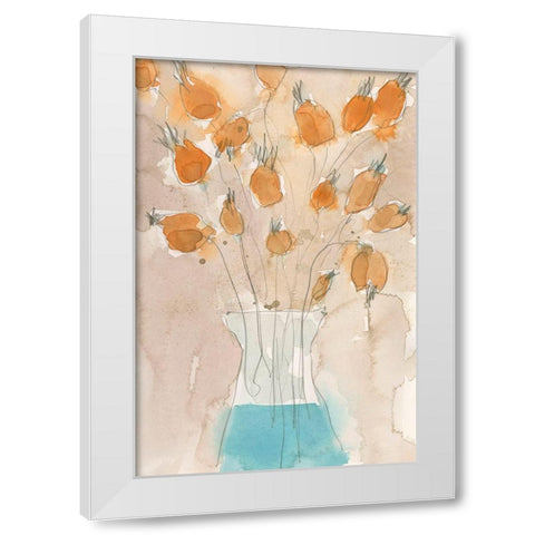 Poppy Vase I White Modern Wood Framed Art Print by Dixon, Samuel