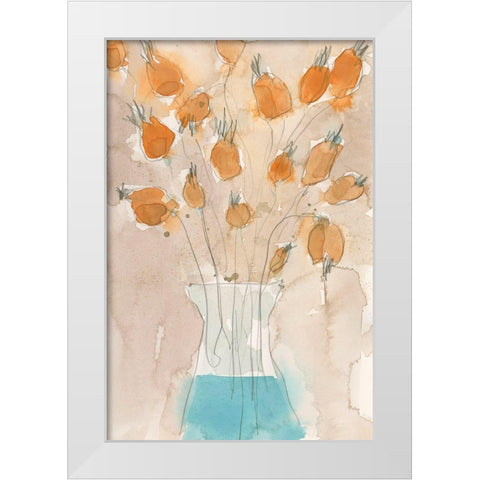 Poppy Vase I White Modern Wood Framed Art Print by Dixon, Samuel