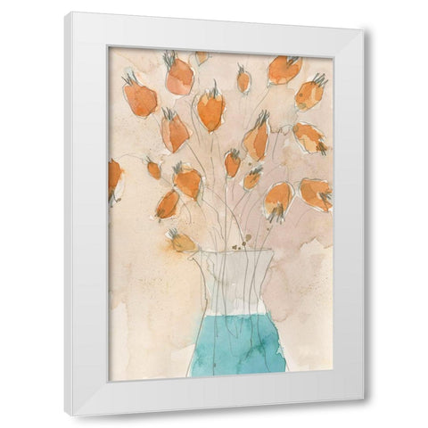 Poppy Vase II White Modern Wood Framed Art Print by Dixon, Samuel