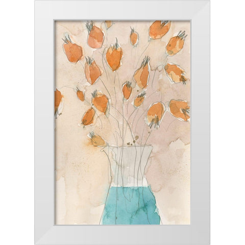 Poppy Vase II White Modern Wood Framed Art Print by Dixon, Samuel