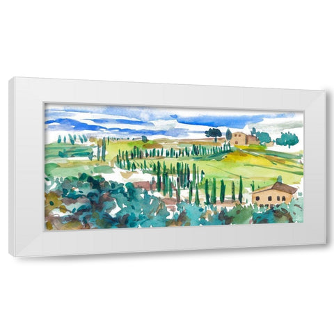 Vibrant Tuscan Landscape II White Modern Wood Framed Art Print by Wang, Melissa