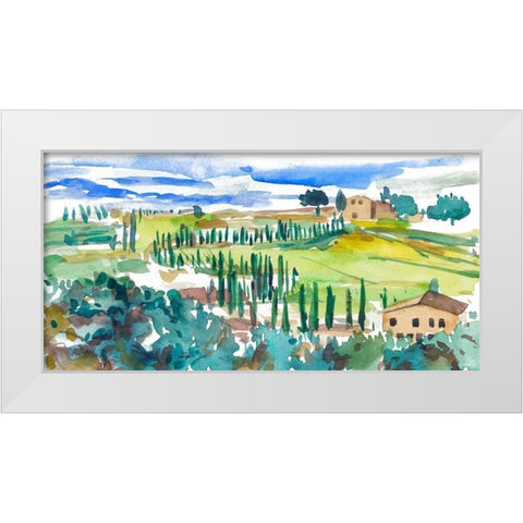 Vibrant Tuscan Landscape II White Modern Wood Framed Art Print by Wang, Melissa