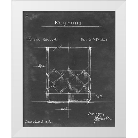 Barware Blueprint IX White Modern Wood Framed Art Print by Harper, Ethan