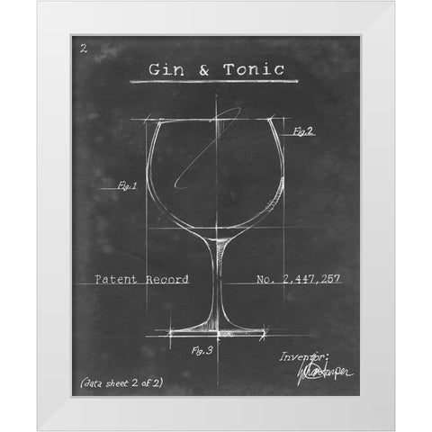 Barware Blueprint X White Modern Wood Framed Art Print by Harper, Ethan