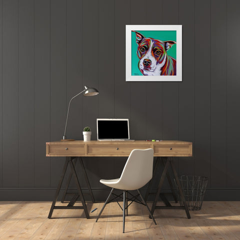 Kaleidoscope Dog I White Modern Wood Framed Art Print by Vitaletti, Carolee