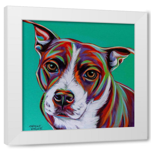 Kaleidoscope Dog I White Modern Wood Framed Art Print by Vitaletti, Carolee