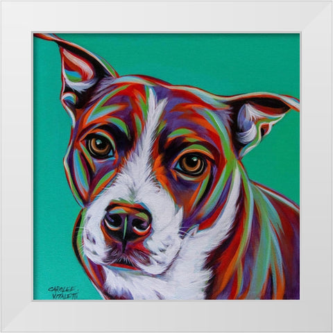 Kaleidoscope Dog I White Modern Wood Framed Art Print by Vitaletti, Carolee