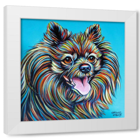 Kaleidoscope Dog III White Modern Wood Framed Art Print by Vitaletti, Carolee