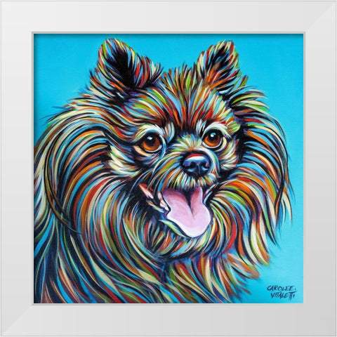 Kaleidoscope Dog III White Modern Wood Framed Art Print by Vitaletti, Carolee