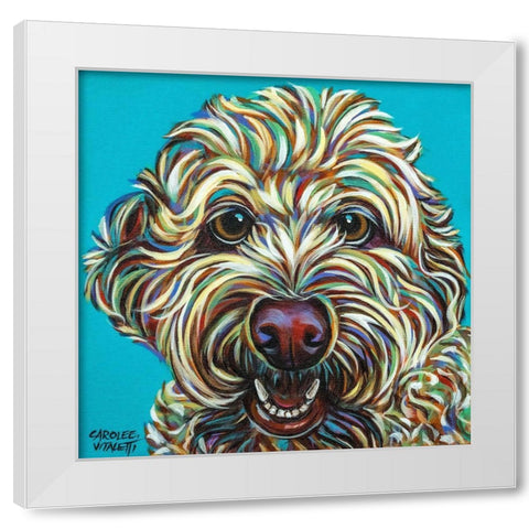 Kaleidoscope Dog IV White Modern Wood Framed Art Print by Vitaletti, Carolee