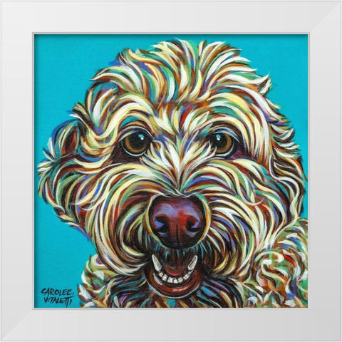 Kaleidoscope Dog IV White Modern Wood Framed Art Print by Vitaletti, Carolee