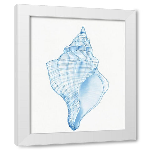 Blue Shell I White Modern Wood Framed Art Print by OToole, Tim